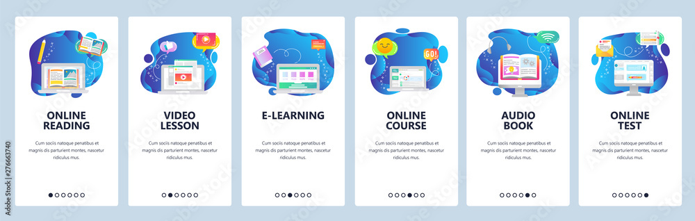Canvas Prints website and mobile app onboarding screens vector template