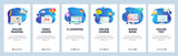 Website and mobile app onboarding screens vector template