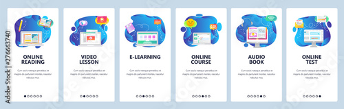 Website and mobile app onboarding screens vector template