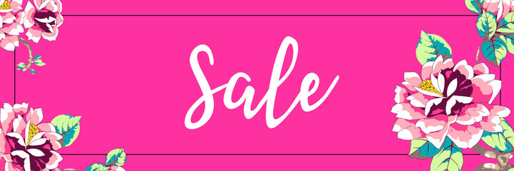 Sale - text on modern illustrated background