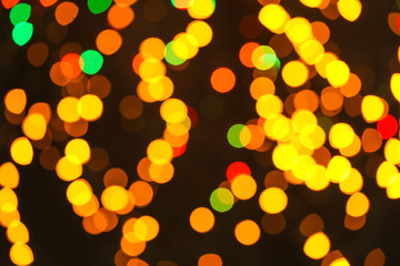 Blurred lights on dark background