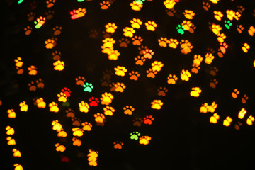 Blurred lights on dark background