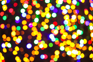 Blurred lights on dark background