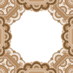 Abstract floral decorative frame for greeting card or invitation in ethnic style