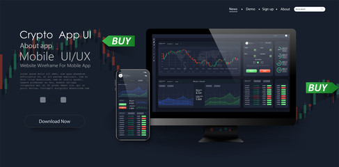 Trade UI, great design for any purposes. Trade concept. Web site screen template. forex market, news and analysis. binary option. Application for investment and online trading  smartphone, pc.