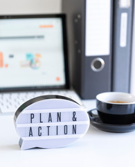 Plan and action business concept