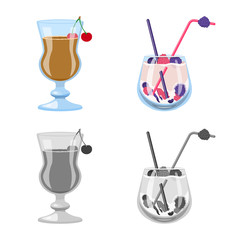 Vector design of liquor and restaurant icon. Collection of liquor and ingredient stock vector illustration.