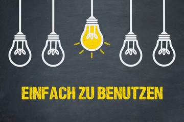Einfach zu benutzen / Tafel mit Glühbirnen