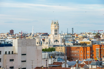 Fototapeta premium Madrid skyline during the evening
