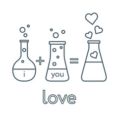 Obraz na płótnie Canvas Chemistry of love. Valentine's Day