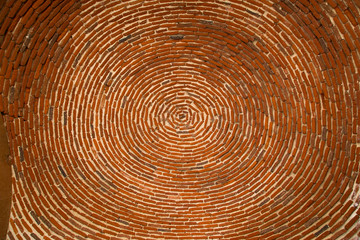 Fototapeta premium Brick dome of the church. View from below. Horizontally.