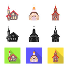 Fototapeta premium Vector design of cult and temple icon. Set of cult and parish stock vector illustration.