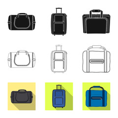 Isolated object of suitcase and baggage sign. Collection of suitcase and journey vector icon for stock.
