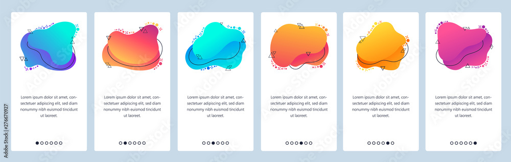 Wall mural website and mobile app onboarding screens vector template