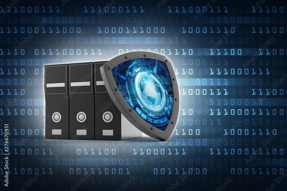 Poster laptop cpu with shield. isolated 3d rendering image