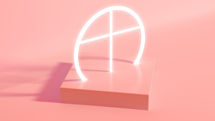 Pastel Geometry and Illuminated Crucifix