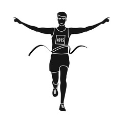 Vector design of health and fitness logo. Set of health and sprint vector icon for stock.