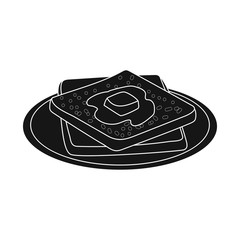 Isolated object of butter and bread symbol. Set of butter and oil stock symbol for web.