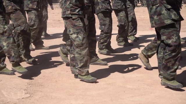Soldiers on parade at national day.