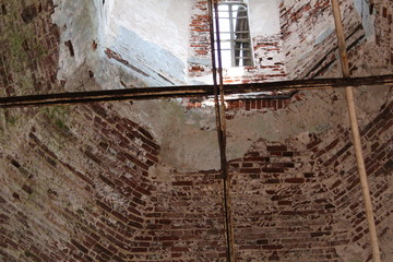 walls and Windows in the ruins of an ancient Church in Russia