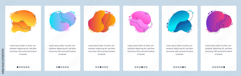 Wall mural website and mobile app onboarding screens vector template