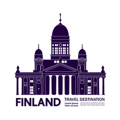 Finland travel destination grand vector illustration.