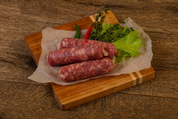 Raw pork sausages