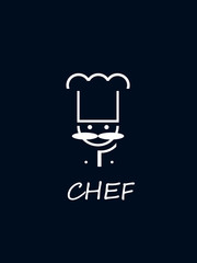 Chef logo on blue background
