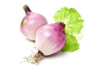 Red onion isolated on white background 