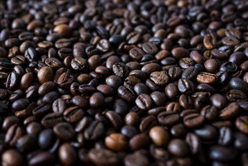 coffee beans on wooden background