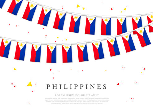 Garland of Philippines flags. Philippines Independence Day. - Powered by Adobe
