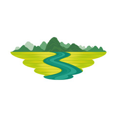 Vietnam Tam Coc Ninh Binh Mountain Rice Field and River Landscape Vector