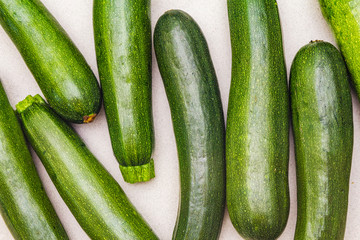 Bright green zucchini