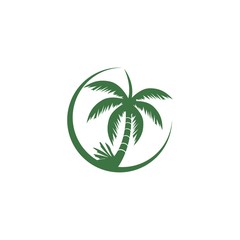 Palm tree summer logo template vector illustration