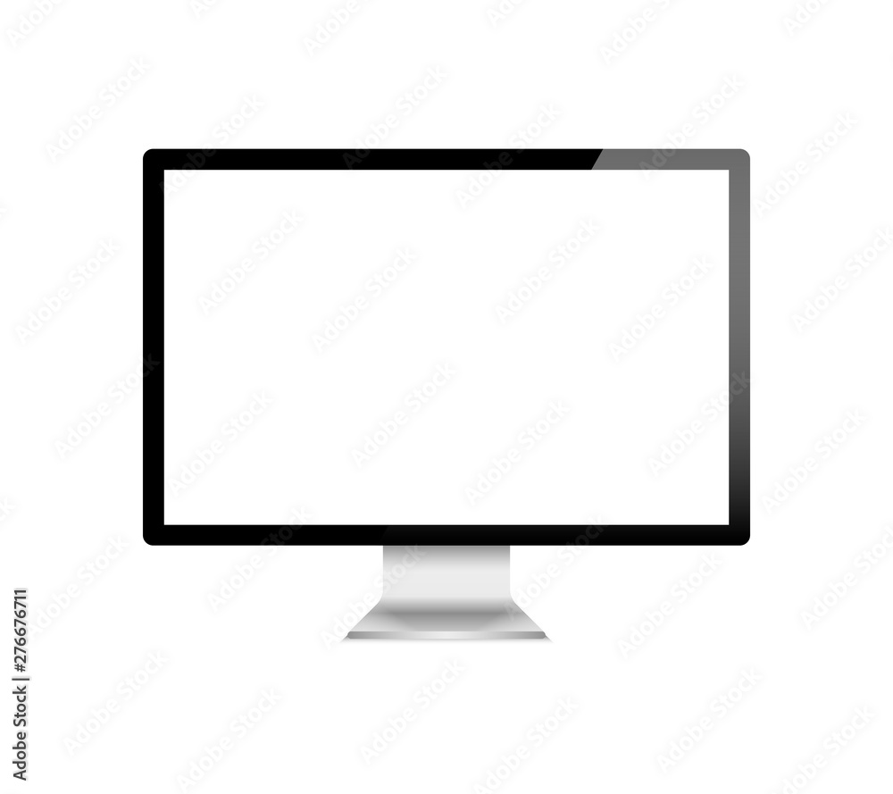 Poster screen computer monitor. computer display isolated on white background. vector illustration.
