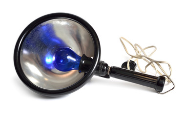 Minin's Minin Reflector with blue lamp isolated on white background