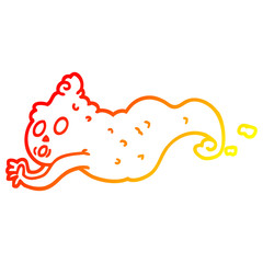 warm gradient line drawing cartoon spooky ghost