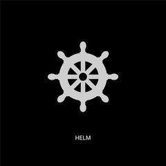 white helm vector icon on black background. modern flat helm from nautical concept vector sign symbol can be use for web, mobile and logo.