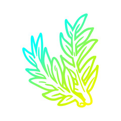 cold gradient line drawing Cartoon plant