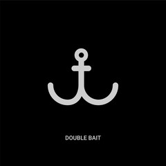 white double bait vector icon on black background. modern flat double bait from nautical concept vector sign symbol can be use for web, mobile and logo.