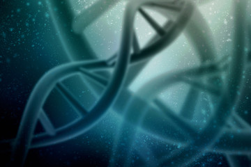3d render of dna structure, abstract background
