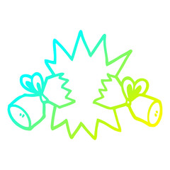 cold gradient line drawing cartoon cracker