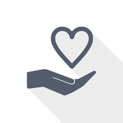 Care love flat design vector icon