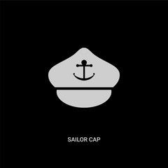 white sailor cap vector icon on black background. modern flat sailor cap from nautical concept vector sign symbol can be use for web, mobile and logo.