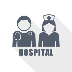 Hospital flat design vector icon