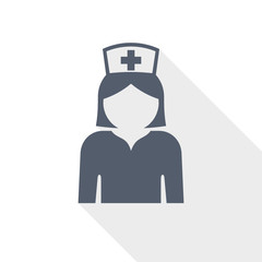 Female doctor flat design vector icon