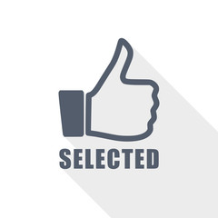 selected flat design vector icon