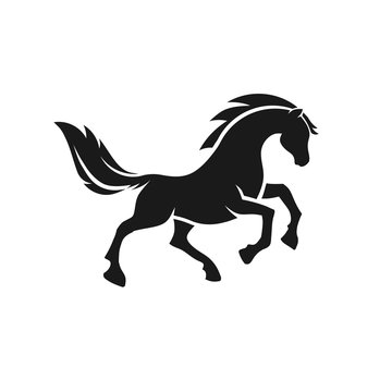creative silhouette  running horse vector concept