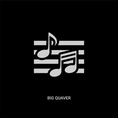white big quaver vector icon on black background. modern flat big quaver from party concept vector sign symbol can be use for web, mobile and logo.