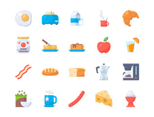 breakfast icon. Set of breakfast icons. Fill outline style icon.